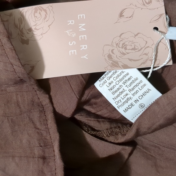 NWT EMERY ROSE short sleeve v-neck button down blouse top shirt SIZE 2X - Picture 16 of 16